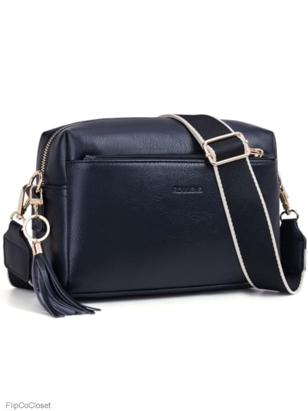 Vegan Leather Small Triple-Zip Crossbody Bag for Women